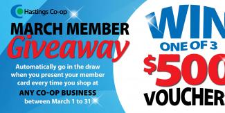 March member giveaway banner